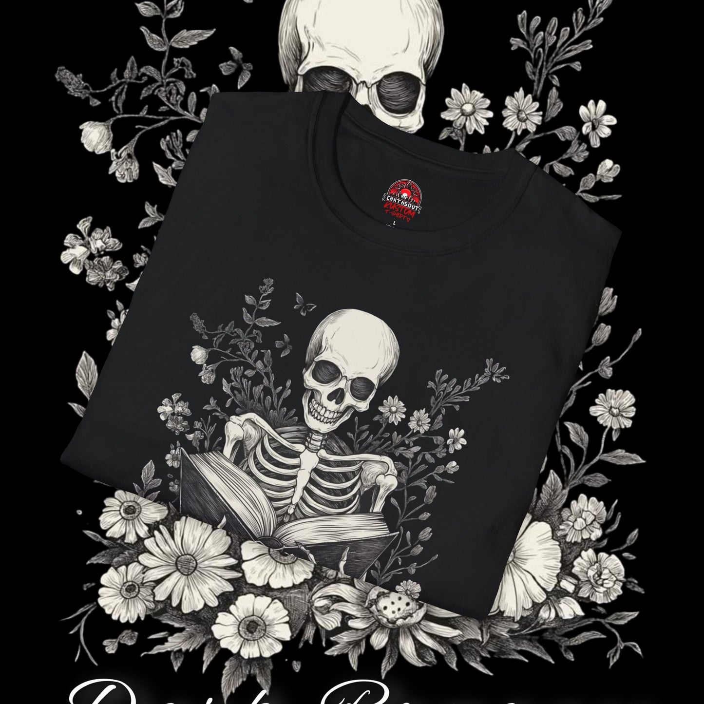 Dark Romance Readers Skeleton Graphic T-Shirt