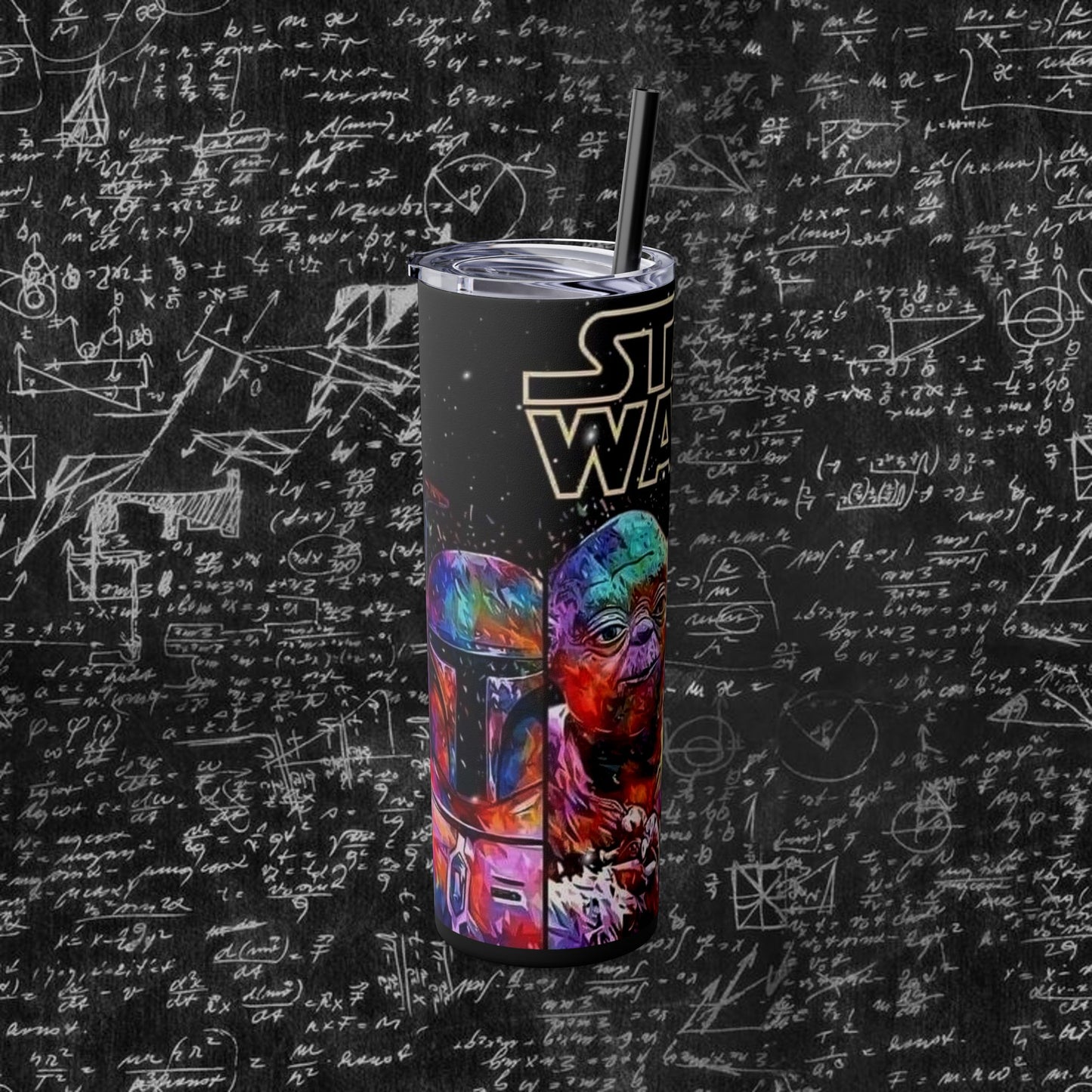 Star Wars Themed Skinny Tumbler with Straw - 20oz, Perfect for Fans and Collectors