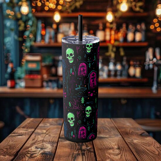 Halloween Design Tumbler with Straw