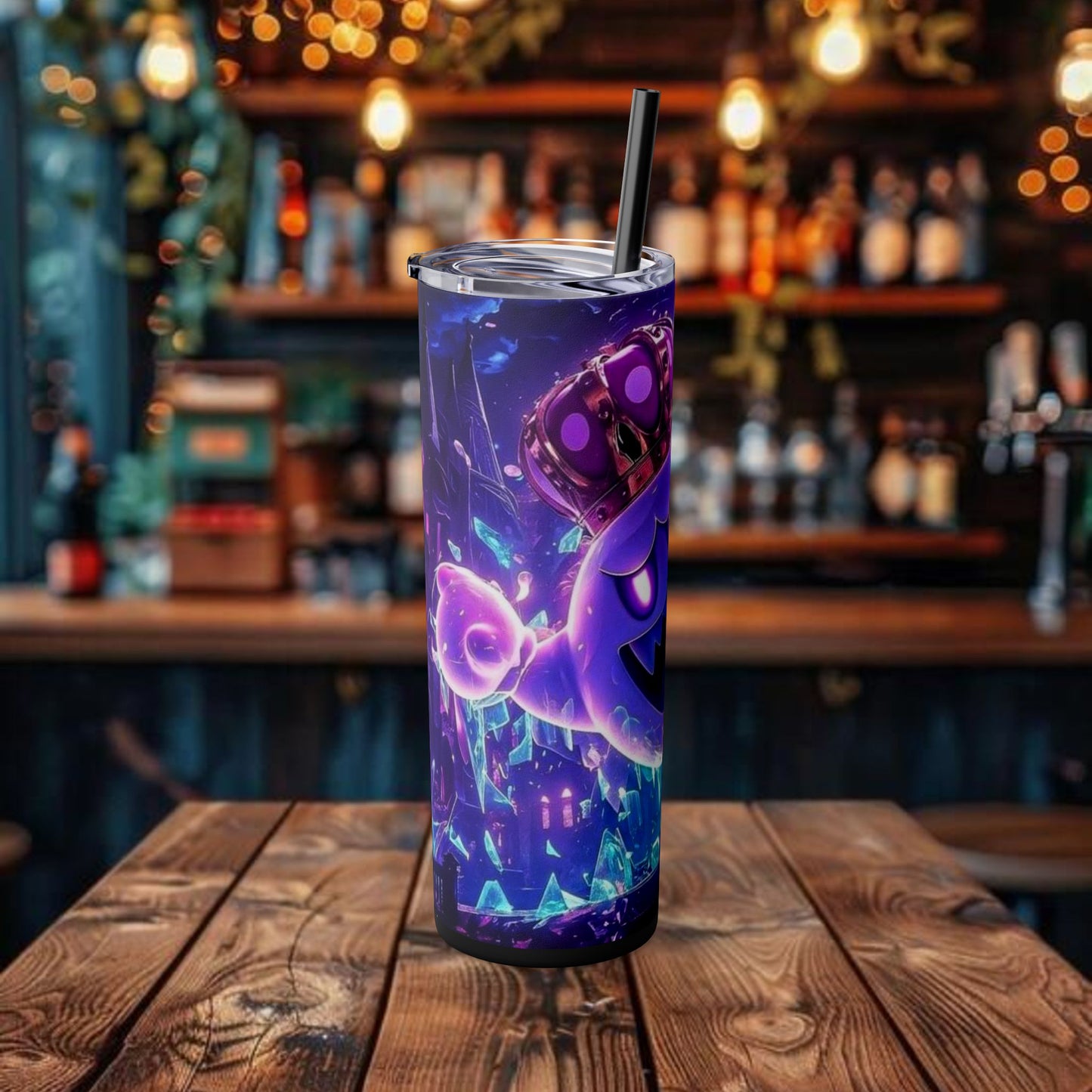 Ghost Design Tumbler with Straw