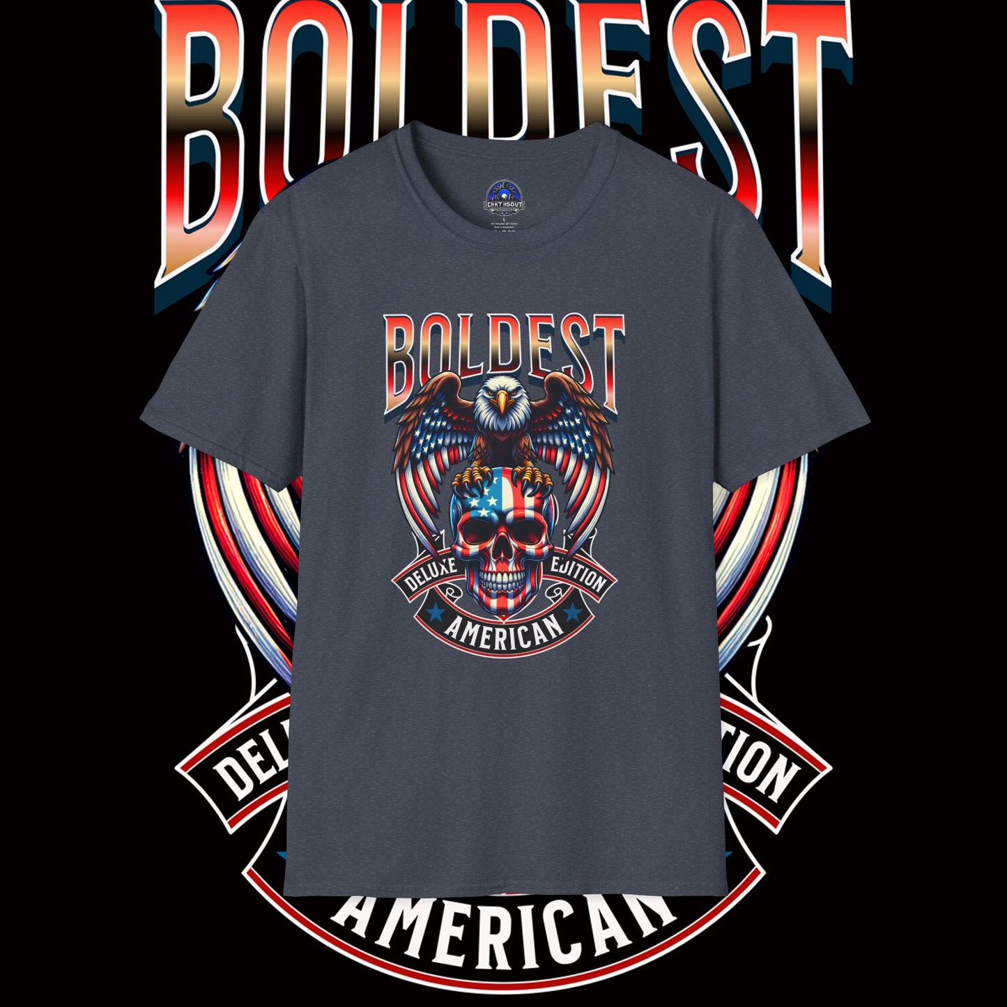 Boldest American T-Shirt - Edgy Graphic Tee, Perfect for Casual Outings, Gifting, and Celebratory Events