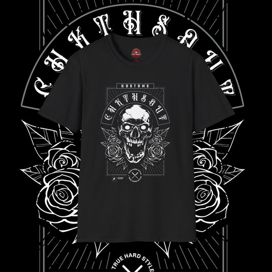 Black Skull & Roses T-Shirt - Edgy Streetwear Style
