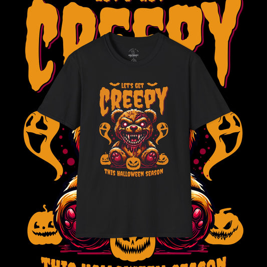Chkthsout Kustoms Halloween Creepy T-Shirt, Pumpkin Design
