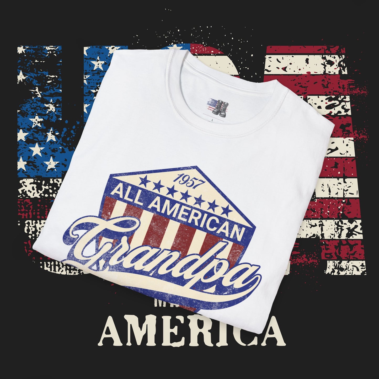 All American Grandpa T-Shirt, Patriotic Tee, USA Pride Shirt, Father's Day Gift, Independence Day Apparel