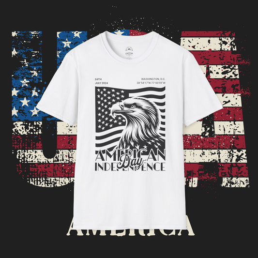 Independence Day T-Shirt, Patriotic Tees for July 4th, Casual Summer Style, USA Pride Apparel, Eagle Graphic Tee