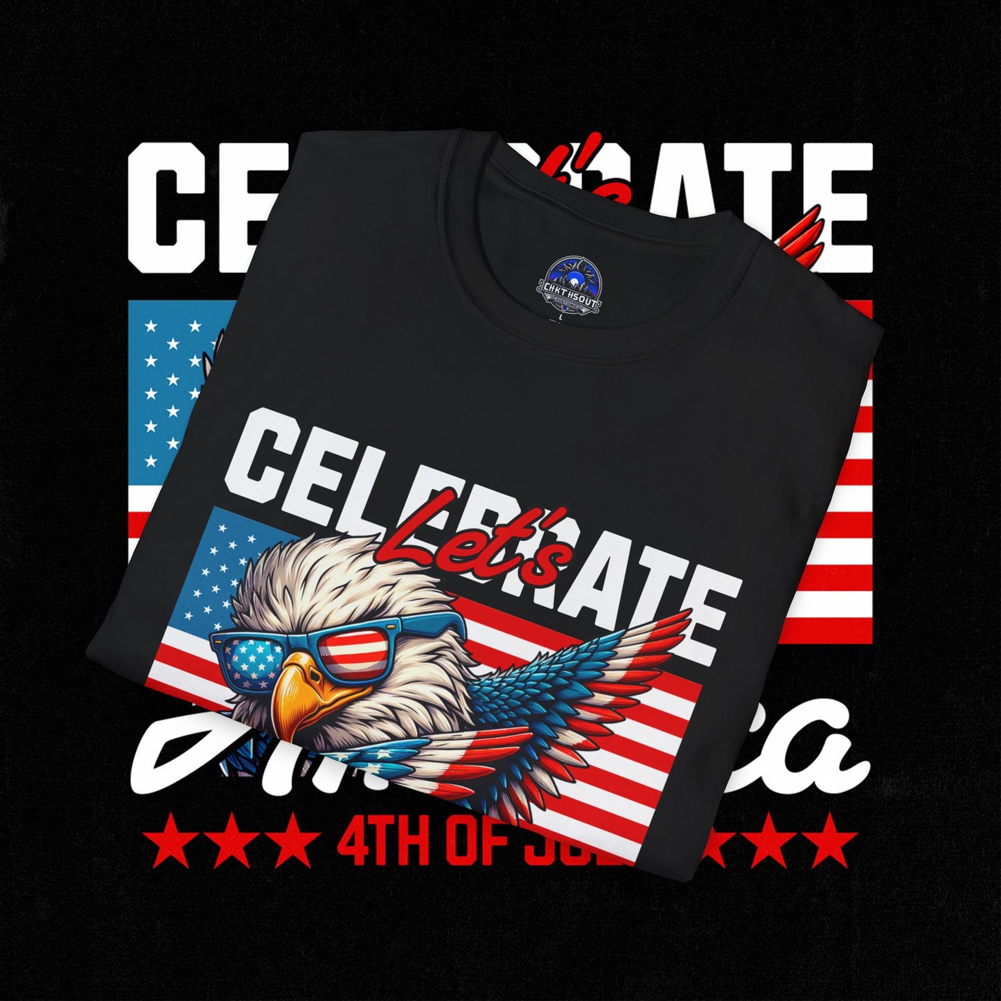 4th of July T-Shirt, Celebrate America Tee, Patriotic Shirt, Independence Day Apparel, Red White Blue Graphic Tee