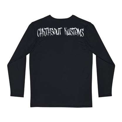Chkthsout Graphic Long Sleeve Shirt, Edgy Streetwear, Anime-Inspired Tee, Unique Gift for Gamers, Casual Everyday Fashion