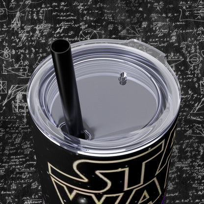 Star Wars Themed Skinny Tumbler with Straw - 20oz, Perfect for Fans and Collectors