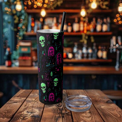 Halloween Design Tumbler with Straw