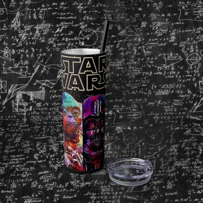 Star Wars Themed Skinny Tumbler with Straw - 20oz, Perfect for Fans and Collectors