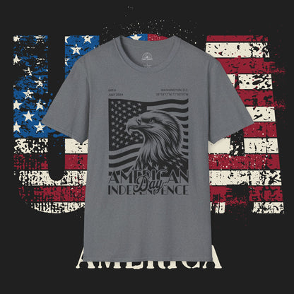 Independence Day T-Shirt, Patriotic Tees for July 4th, Casual Summer Style, USA Pride Apparel, Eagle Graphic Tee