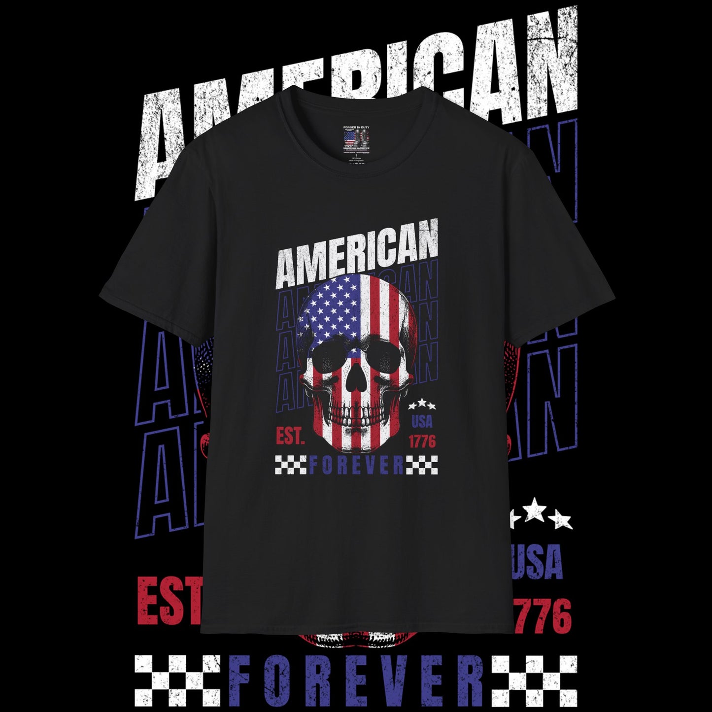 Patriotic Skull T-Shirt - Independence Day Tee, American Flag Apparel, USA Pride Shirt, Vintage Style Comfy Top