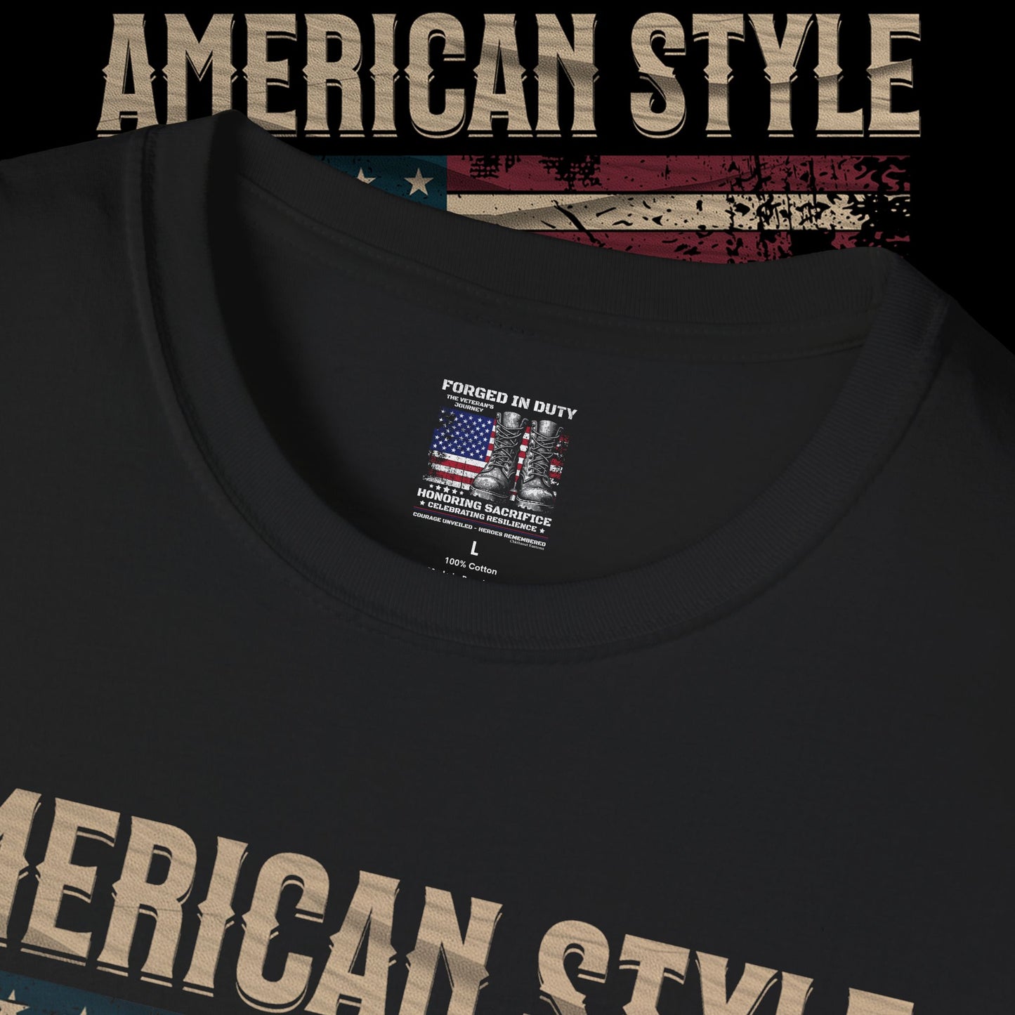 American Style Ghost of the Road T-Shirt | Unisex Softstyle Tee | Perfect for Bikers, Independence Day, Casual Wear, Gifts