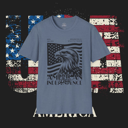 Independence Day T-Shirt, Patriotic Tees for July 4th, Casual Summer Style, USA Pride Apparel, Eagle Graphic Tee