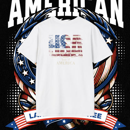 Patriotic T-Shirt for Independence Day, July 4th Celebration, Veteran's Day Gift, USA Eagle Tee, Land of the Free Apparel