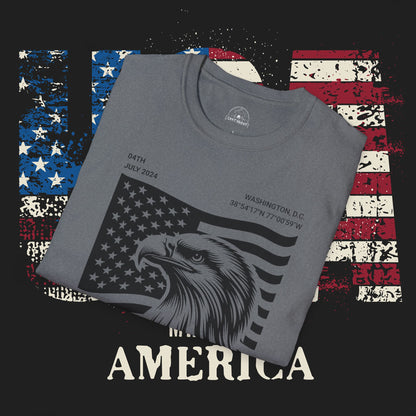 Independence Day T-Shirt, Patriotic Tees for July 4th, Casual Summer Style, USA Pride Apparel, Eagle Graphic Tee