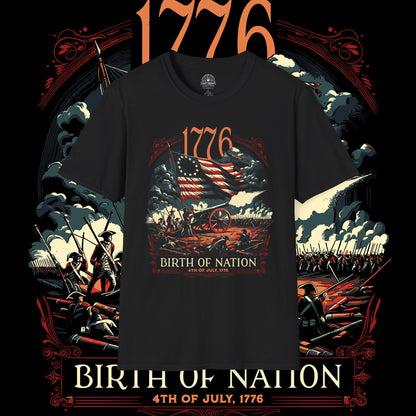 Vintage 1776 Birth of Nation T-Shirt | Patriotic Gift, Independence Day Apparel, History Lover's Shirt, Unique