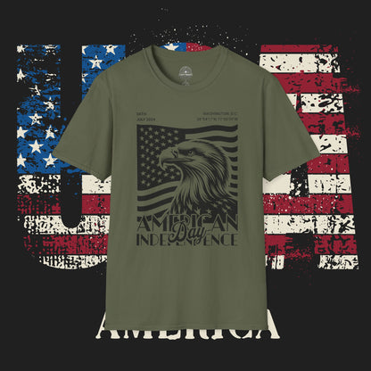 Independence Day T-Shirt, Patriotic Tees for July 4th, Casual Summer Style, USA Pride Apparel, Eagle Graphic Tee