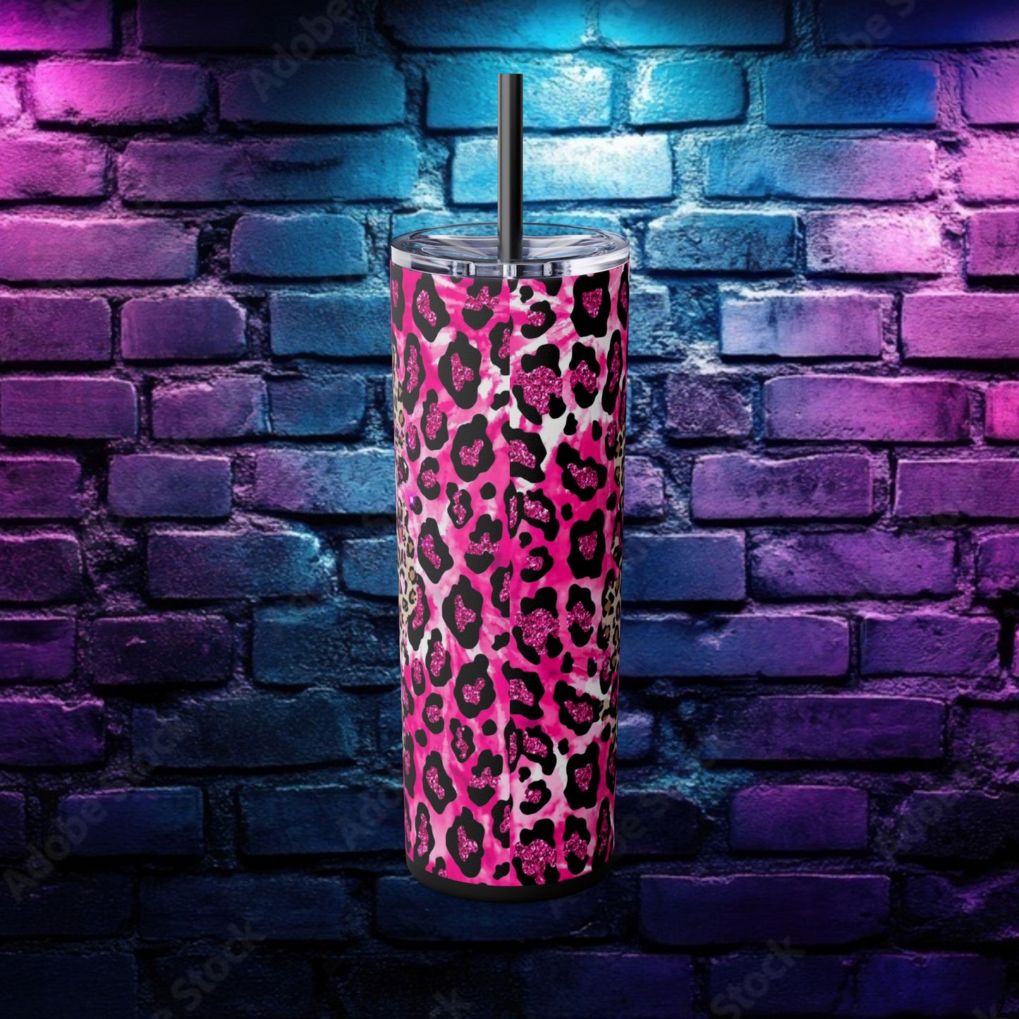 Funny Leopard Print Skinny Tumbler - 20oz – "It's a Beautiful Day to Leave Me Alone"
