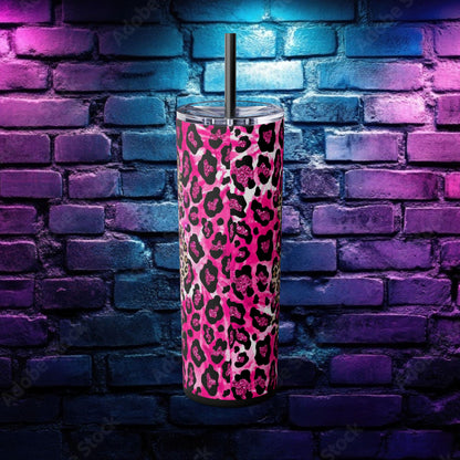 Funny Leopard Print Skinny Tumbler - 20oz – "It's a Beautiful Day to Leave Me Alone"