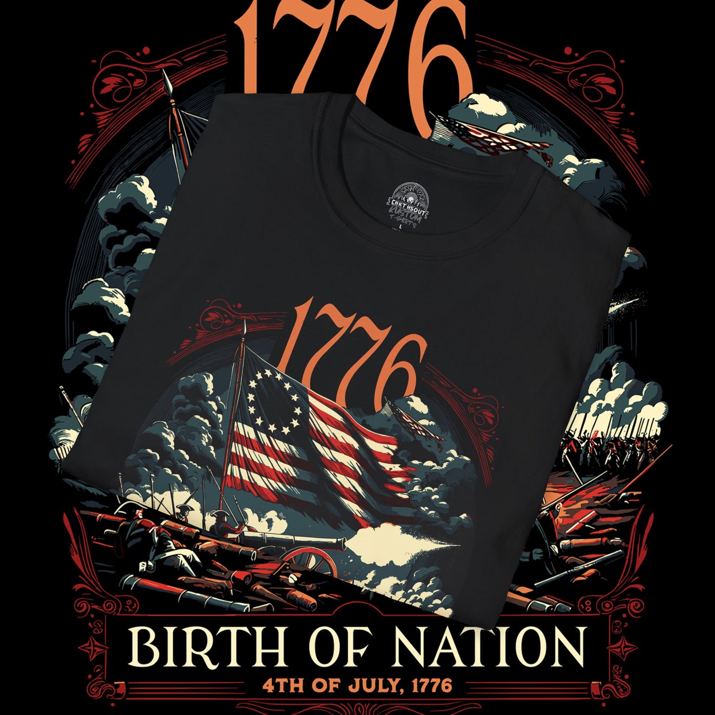 Vintage 1776 Birth of Nation T-Shirt | Patriotic Gift, Independence Day Apparel, History Lover's Shirt, Unique