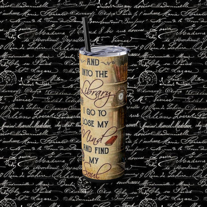 Library Love Skinny Tumbler with Straw - 20oz