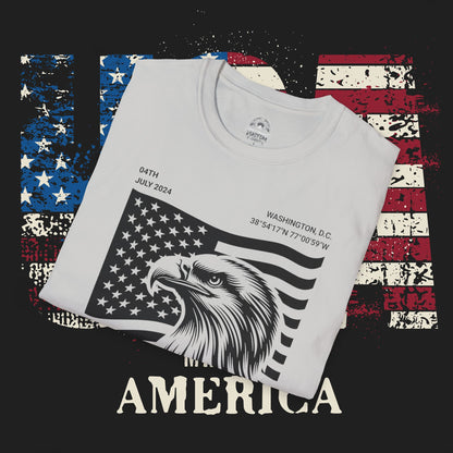 Independence Day T-Shirt, Patriotic Tees for July 4th, Casual Summer Style, USA Pride Apparel, Eagle Graphic Tee