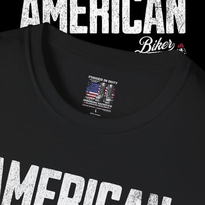 American Biker T-Shirt, Born to Ride Tee, Motorcycle Enthusiast