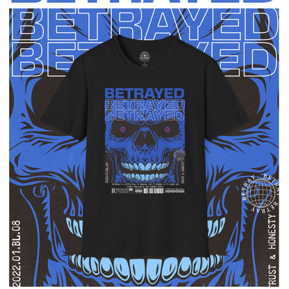 Betrayed Skull Graphic, Edgy Streetwear Tee