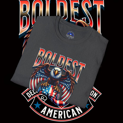 Boldest American T-Shirt - Edgy Graphic Tee, Perfect for Casual Outings, Gifting, and Celebratory Events