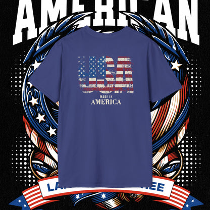 Patriotic T-Shirt for Independence Day, July 4th Celebration, Veteran's Day Gift, USA Eagle Tee, Land of the Free Apparel