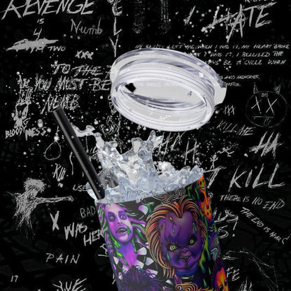 Gothic Horror Skinny Tumbler with Straw | 20oz | Perfect for Horror Fans