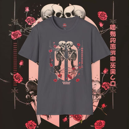 Romantic Skeleton Graphic T-Shirt for Halloween & Couples