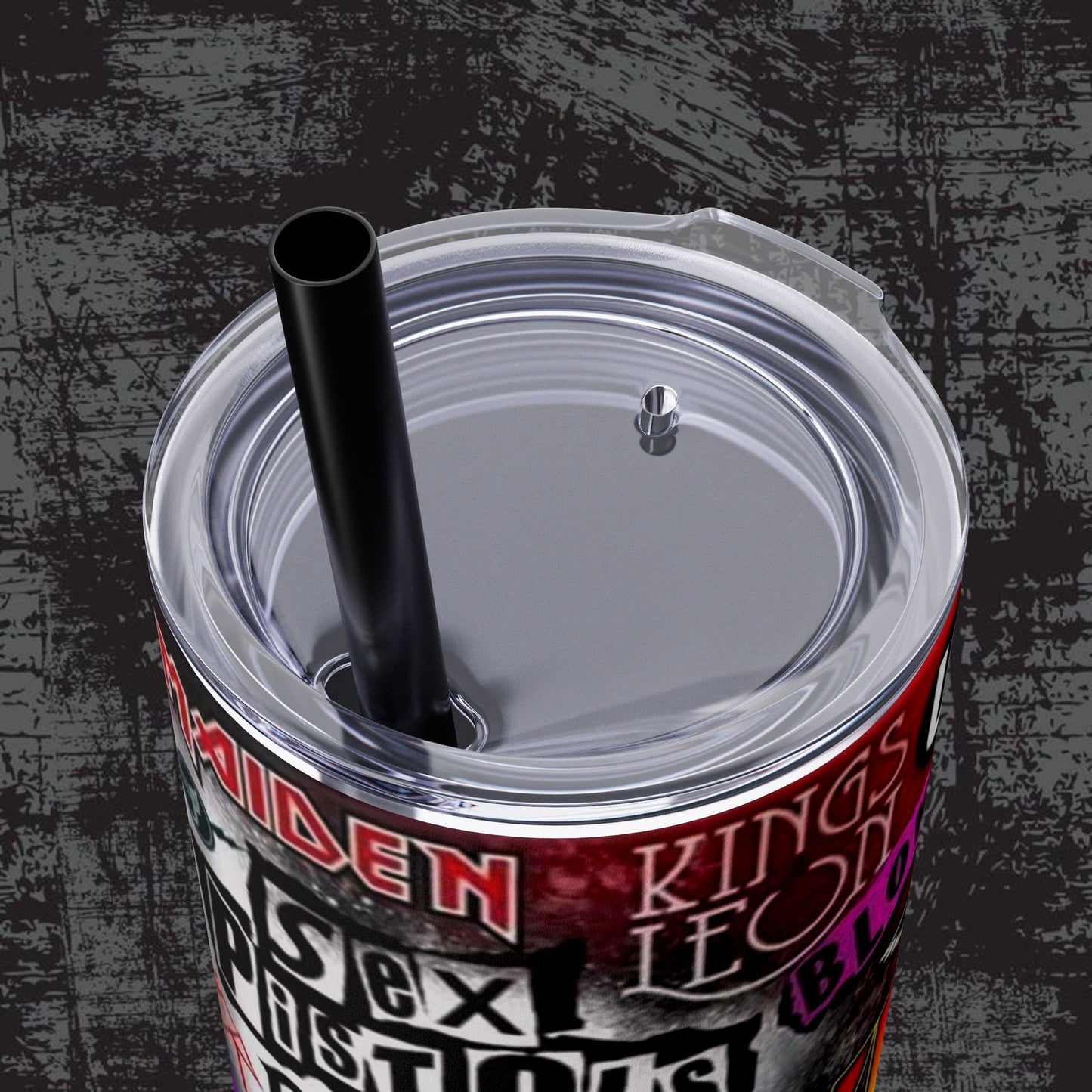 Rock Band Skinny Tumbler with Straw - 20oz Music Lover Drinkware