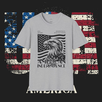 Independence Day T-Shirt, Patriotic Tees for July 4th, Casual Summer Style, USA Pride Apparel, Eagle Graphic Tee