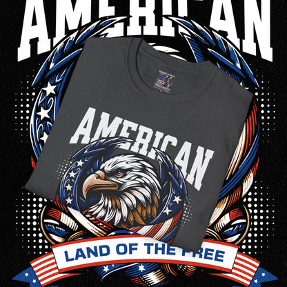 Patriotic T-Shirt for Independence Day, July 4th Celebration, Veteran's Day Gift, USA Eagle Tee, Land of the Free Apparel