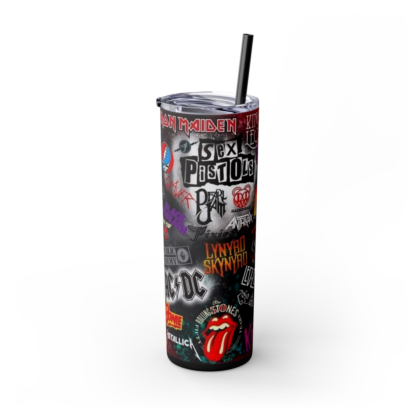 Rock Band Skinny Tumbler with Straw - 20oz Music Lover Drinkware