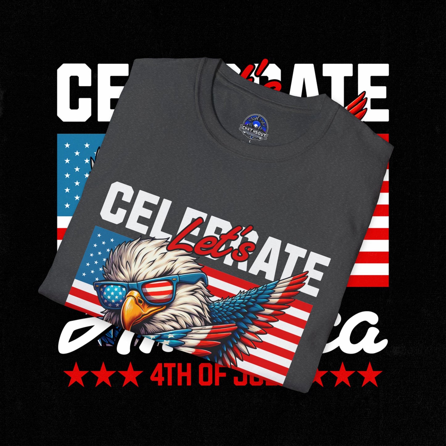 4th of July T-Shirt, Celebrate America Tee, Patriotic Shirt, Independence Day Apparel, Red White Blue Graphic Tee