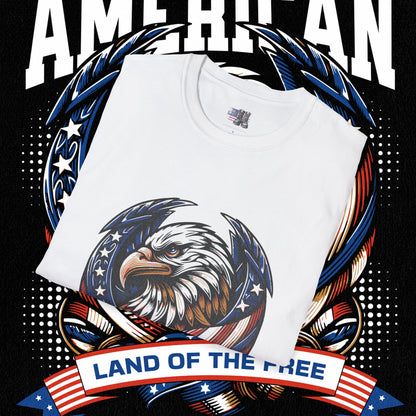 Patriotic T-Shirt for Independence Day, July 4th Celebration, Veteran's Day Gift, USA Eagle Tee, Land of the Free Apparel