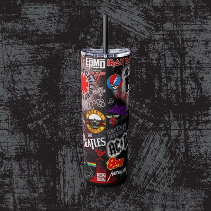 Rock Band Skinny Tumbler with Straw - 20oz Music Lover Drinkware
