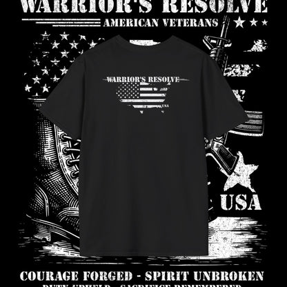 Patriotic Veteran T-Shirt, Warrior's Resolve Tee, Military Appreciation Shirt, Gifts for Veterans, Independence Day Apparel
