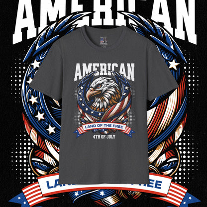 Patriotic T-Shirt for Independence Day, July 4th Celebration, Veteran's Day Gift, USA Eagle Tee, Land of the Free Apparel