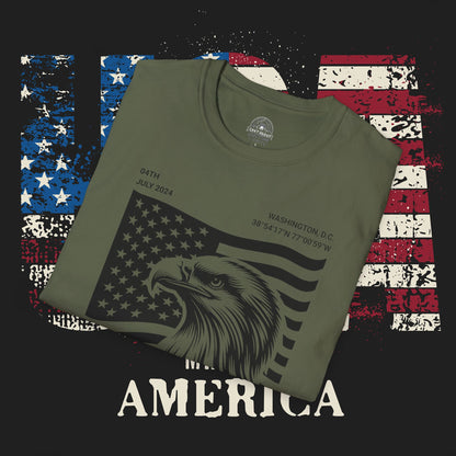 Independence Day T-Shirt, Patriotic Tees for July 4th, Casual Summer Style, USA Pride Apparel, Eagle Graphic Tee