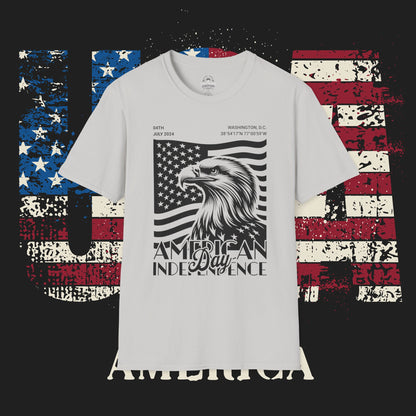 Independence Day T-Shirt, Patriotic Tees for July 4th, Casual Summer Style, USA Pride Apparel, Eagle Graphic Tee