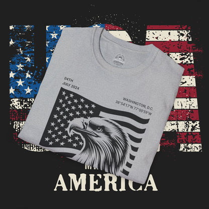 Independence Day T-Shirt, Patriotic Tees for July 4th, Casual Summer Style, USA Pride Apparel, Eagle Graphic Tee