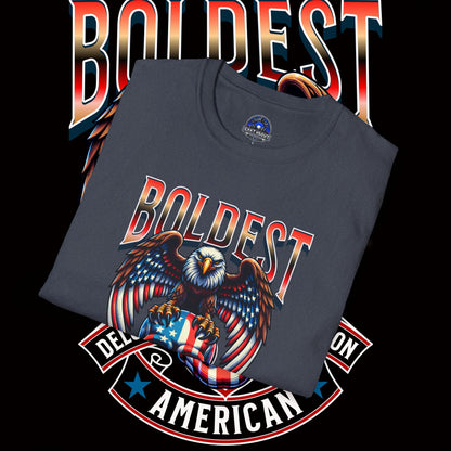 Boldest American T-Shirt - Edgy Graphic Tee, Perfect for Casual Outings, Gifting, and Celebratory Events