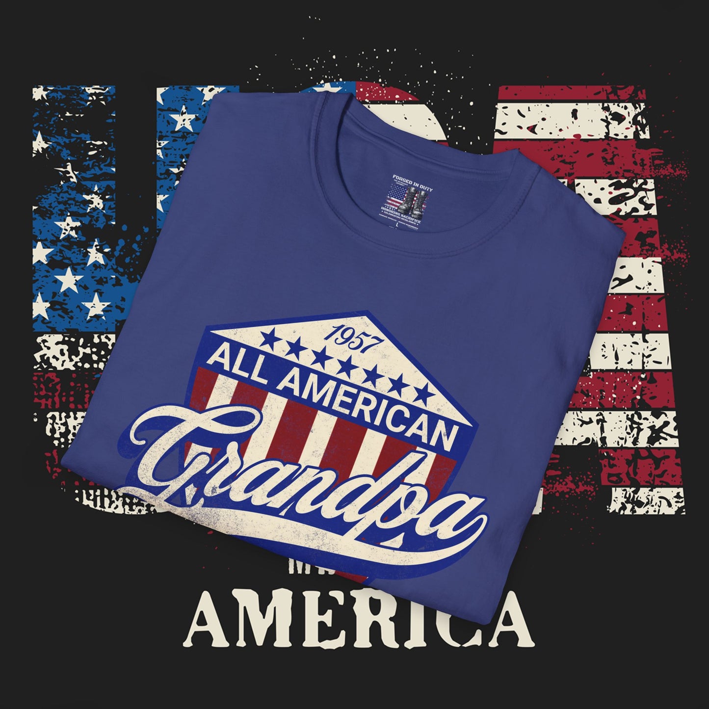 All American Grandpa T-Shirt, Patriotic Tee, USA Pride Shirt, Father's Day Gift, Independence Day Apparel