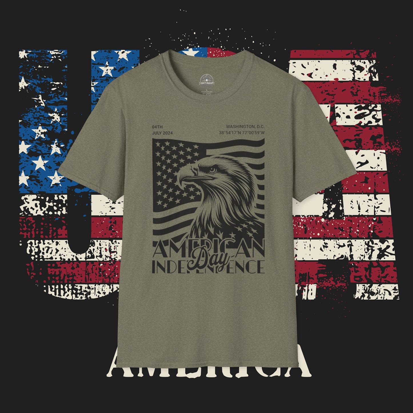 Independence Day T-Shirt, Patriotic Tees for July 4th, Casual Summer Style, USA Pride Apparel, Eagle Graphic Tee