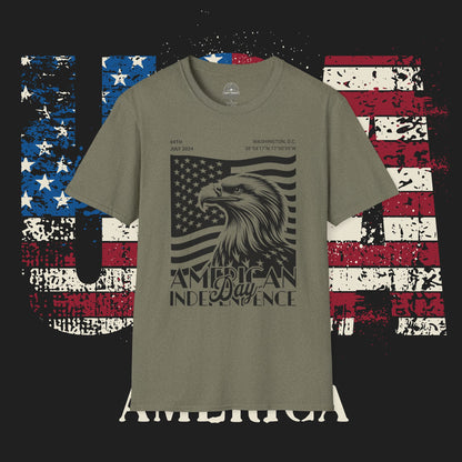 Independence Day T-Shirt, Patriotic Tees for July 4th, Casual Summer Style, USA Pride Apparel, Eagle Graphic Tee