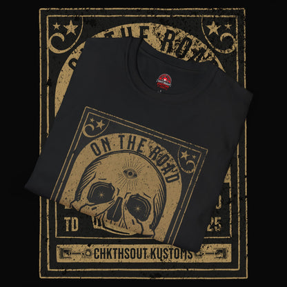 On The Road Skull Graphic  T-Shirt